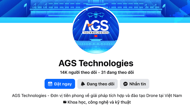 Trang Facebook AGS Technologies với 14 nghìn người theo dõi